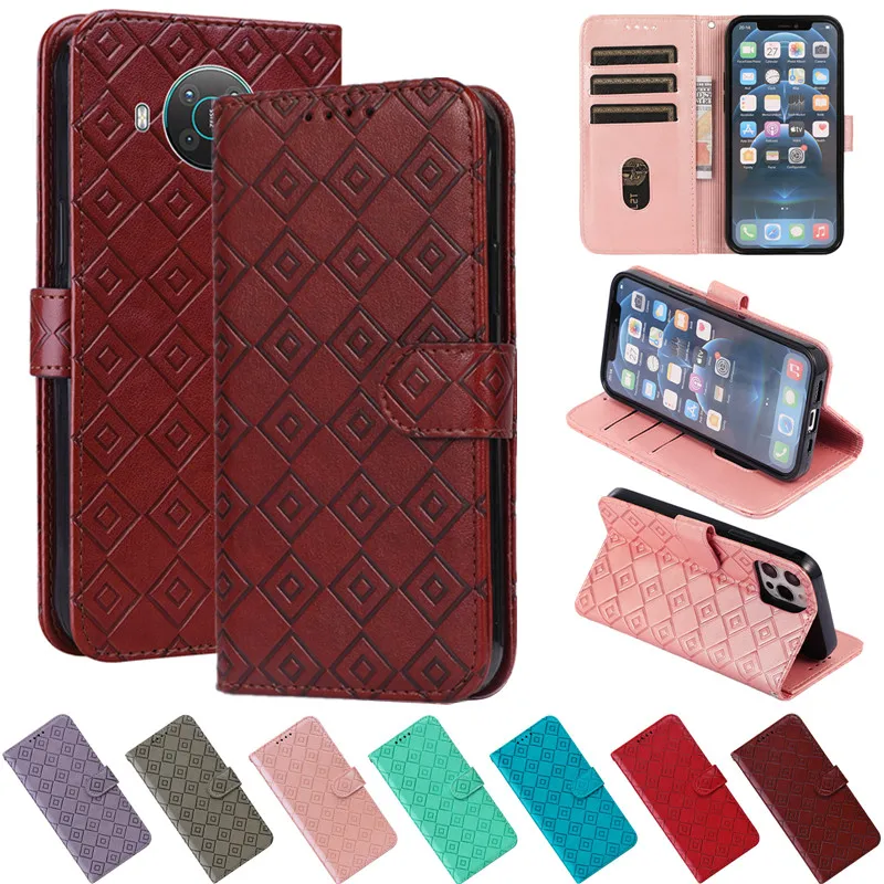 

Luxury Embossed Leather Wallet Phone Case for Nokia 7.2 X10 X20 G10 G20 5.4 3.4 5.3 2.4 2.3 1.3 Etui Shockproof Stand Flip Cover