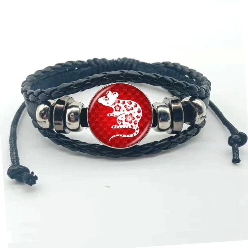Новый модный браслет со знаком зодиака год крысы быка тигра кролика дракона