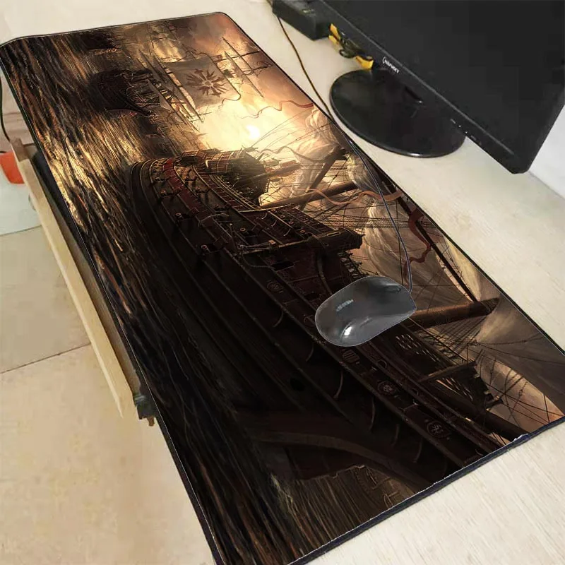 

Ship Fantasy Large Mouse Pad Computer Gaming Mousepad Anti-slip Natural Rubber with Locking Edge Gamer Big Mouse Mat
