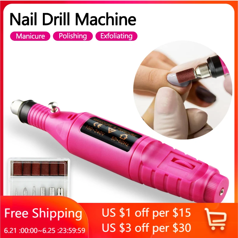 

Electric Nail Drill Machine1 Set 20000 RPM Professional Nail Art Pen Pedicure Tools Milling Gel Polish Remover Manicure Cutters