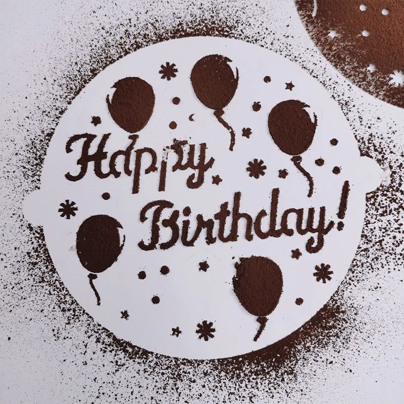 

New Plastic Garland Mold Fancy Coffee Cake Printing Model Mould Thick Cafe Foam Spray Template Barista Stencils Decoration Tool