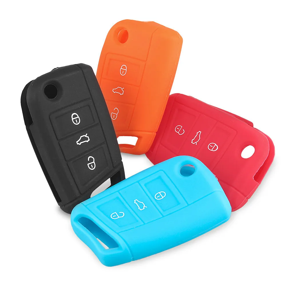 KEYYOU 3 кнопки для VW GOLF MK7 SKODA OCTAVIA SEAT LEON COMBI IBIZA CUPTRA силиконовый чехол с дистанционным