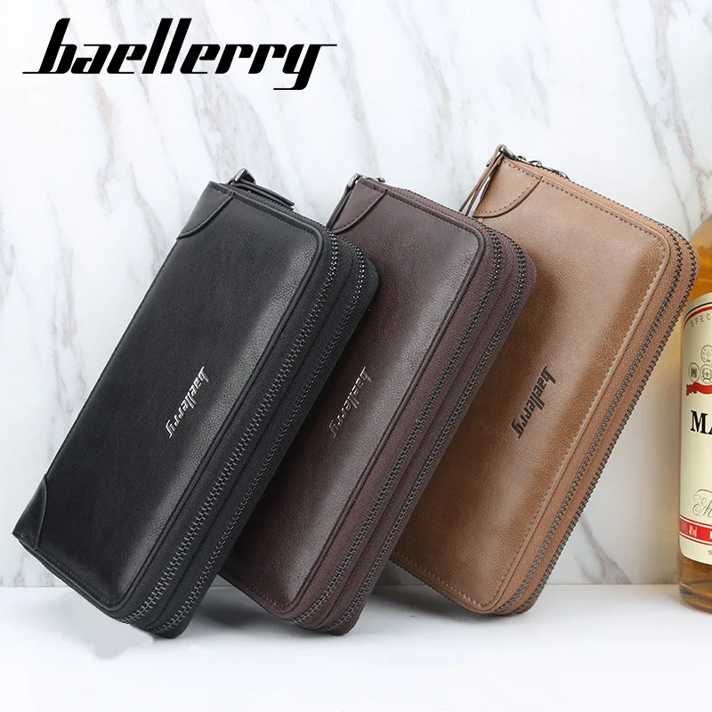 Деловой брендовый Длинный кошелек Baellerry для мужчин бумажники из искусственной