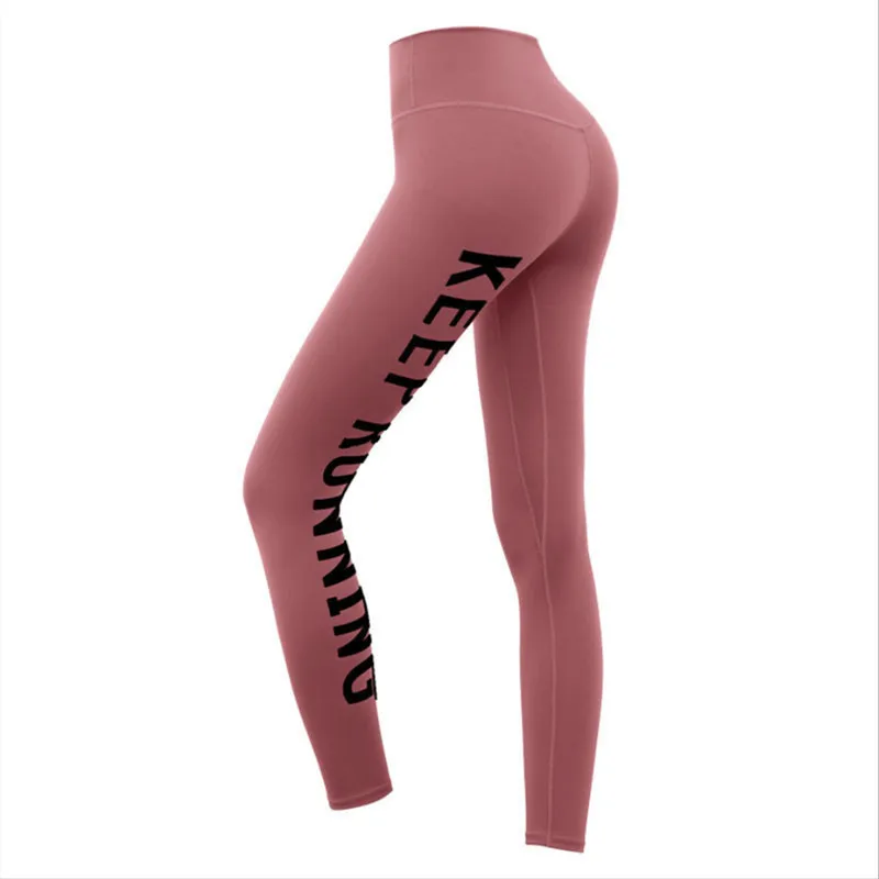 Women's Yoga Pants Letter Printing Sports Fitness Tights High Waist Anti-squat Hollow Workout Gym Workout Running Tights