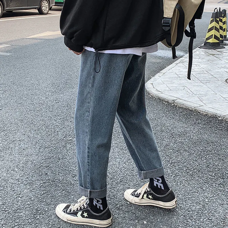 Liketkit мужские повседневные джинсы 2019 однотонные прямые свободные эластичные