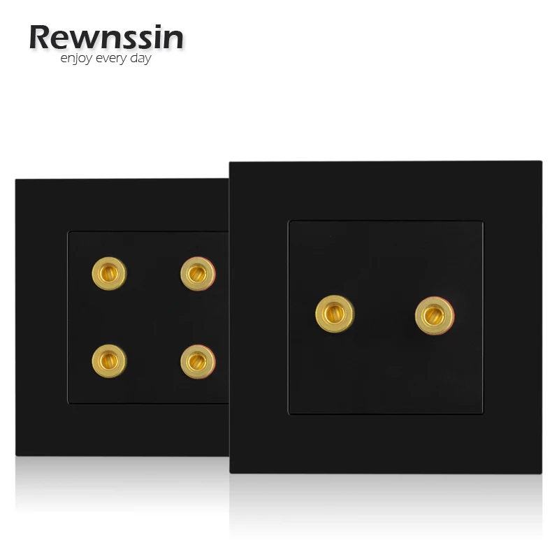 

Wall Outlet Audio Socket Terminals 110V-250V Double/Quadruple Binding Post Banana Jack Connector Black Plastic Panel