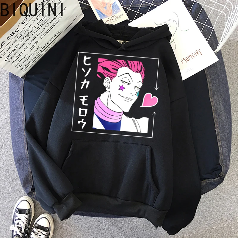 

HISOKA MOROW Winter Hoodies Loose Sweatshirt Woman Harajuku Kawaii Letter Long Sleeve Pullover White Oversized Size Hoodie Coat