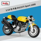 Модели литых под давлением мотоциклов Maisto NEW 1:18 DUCATI SPORT 1000, реальная короткопоглощающая игрушка для детей, подарки, коллекция игрушек