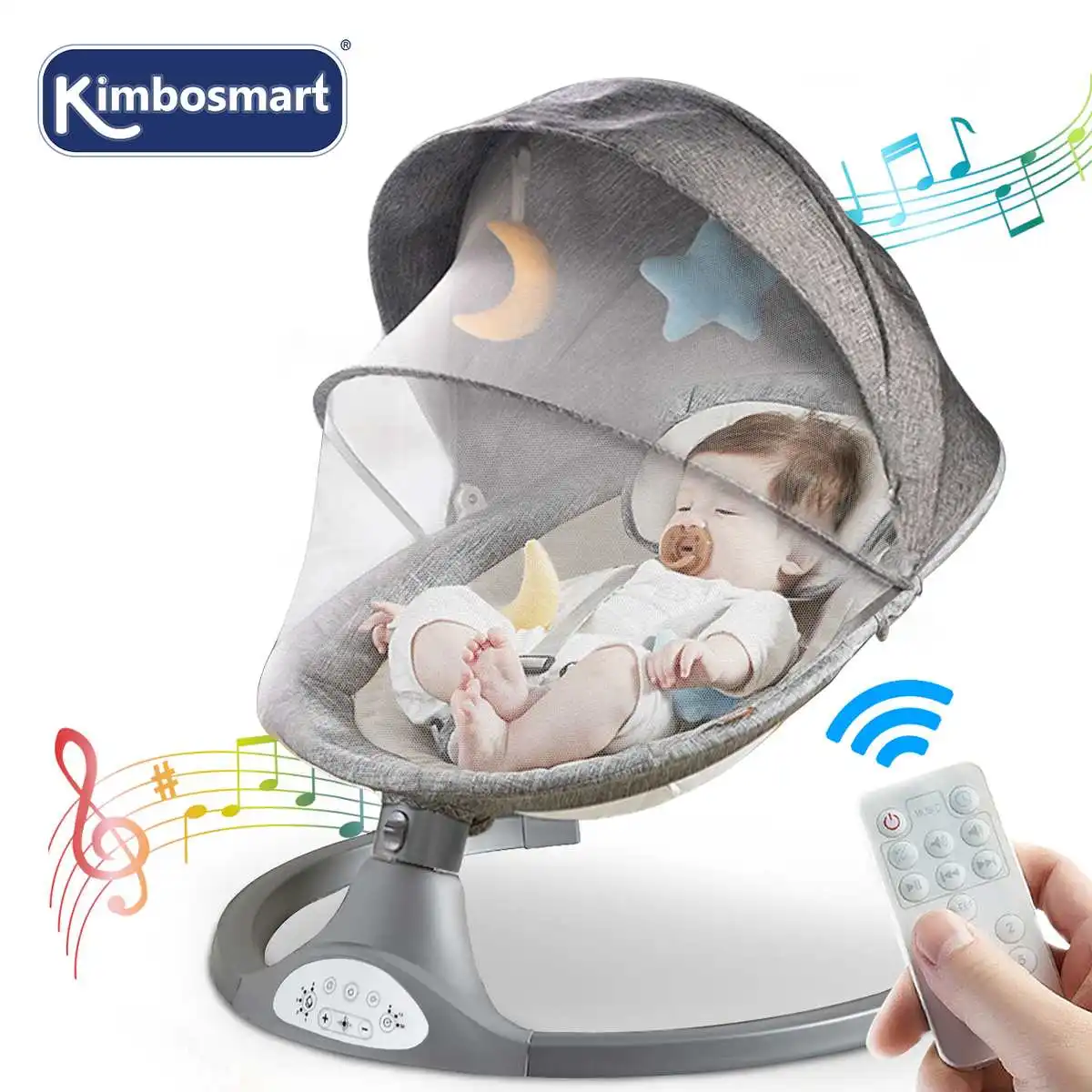 Baby Rocking Chairs Baby Swing for Children Chaise Longue for Baby Bouncer Baby Cradle with bluetooth Music Remote Control