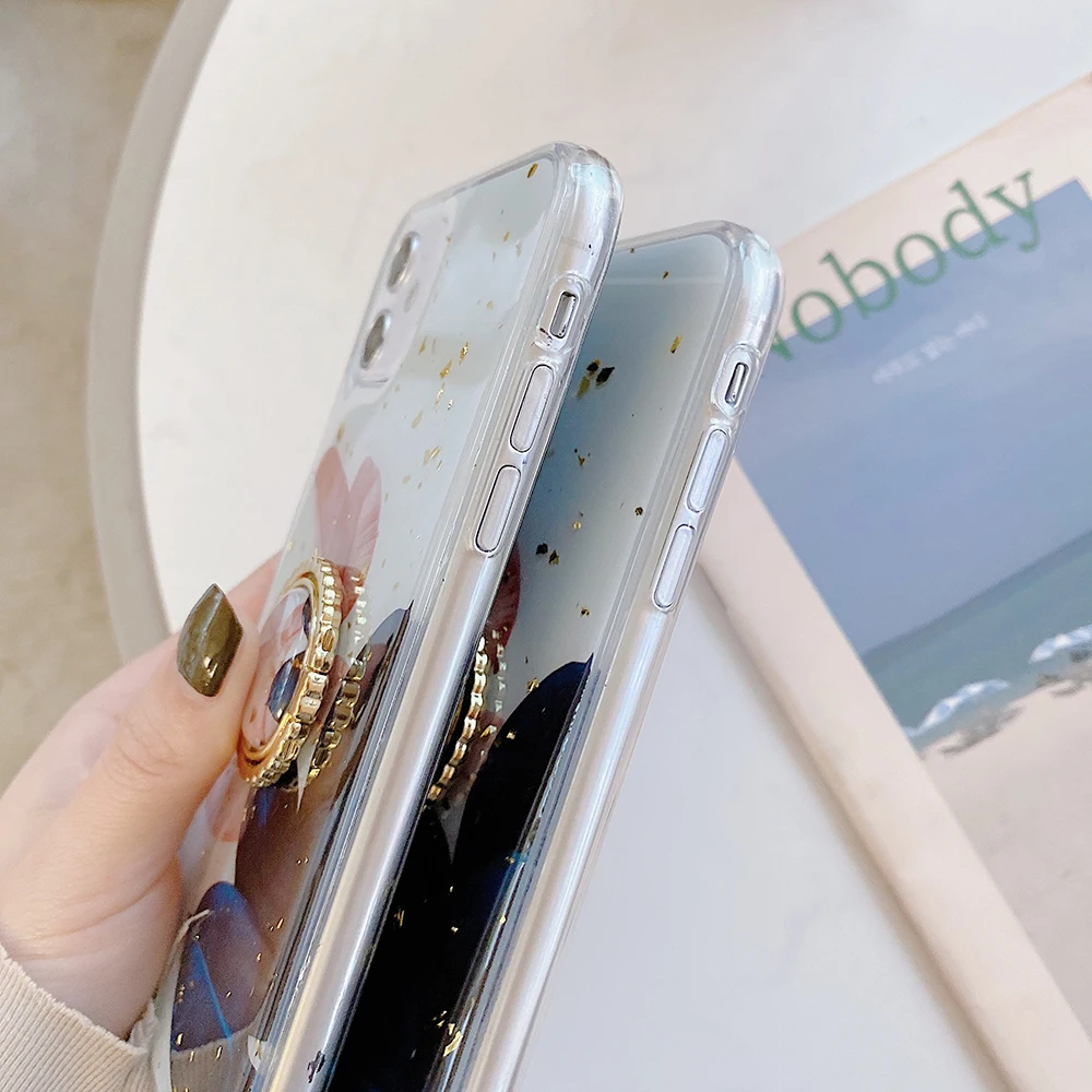 LOVECOM Ретро цветок кольцо Стенд чехол для телефона iPhone 11 Pro Max XR X XS 7 8 6 Чехол Мягкий