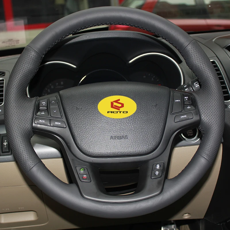 Оплетка на руль для Kia Sorento 2009 2014 Cadenza K7 2011 2015 кожаный чехол руль|Чехлы руль| |