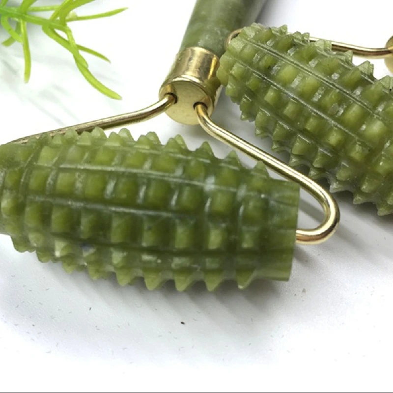 

Massage Roller Gua Sha Board Double Heads Natural Jade Stone Face Lift Body Relaxation Slimming Beauty Neck Thin Lift