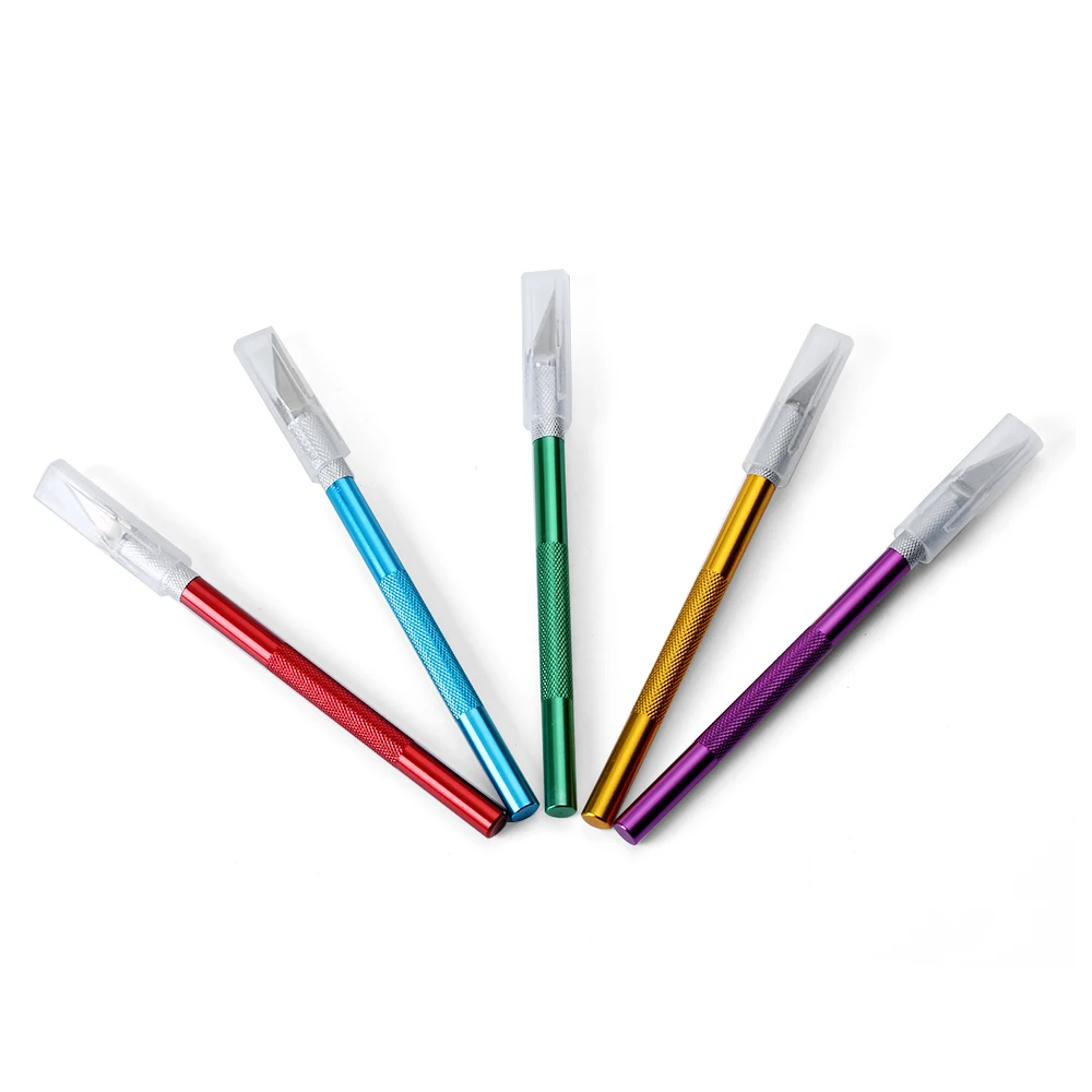 1 шт. многоцветная металлическая ручка гравировальный резак с 6 лезвиями
