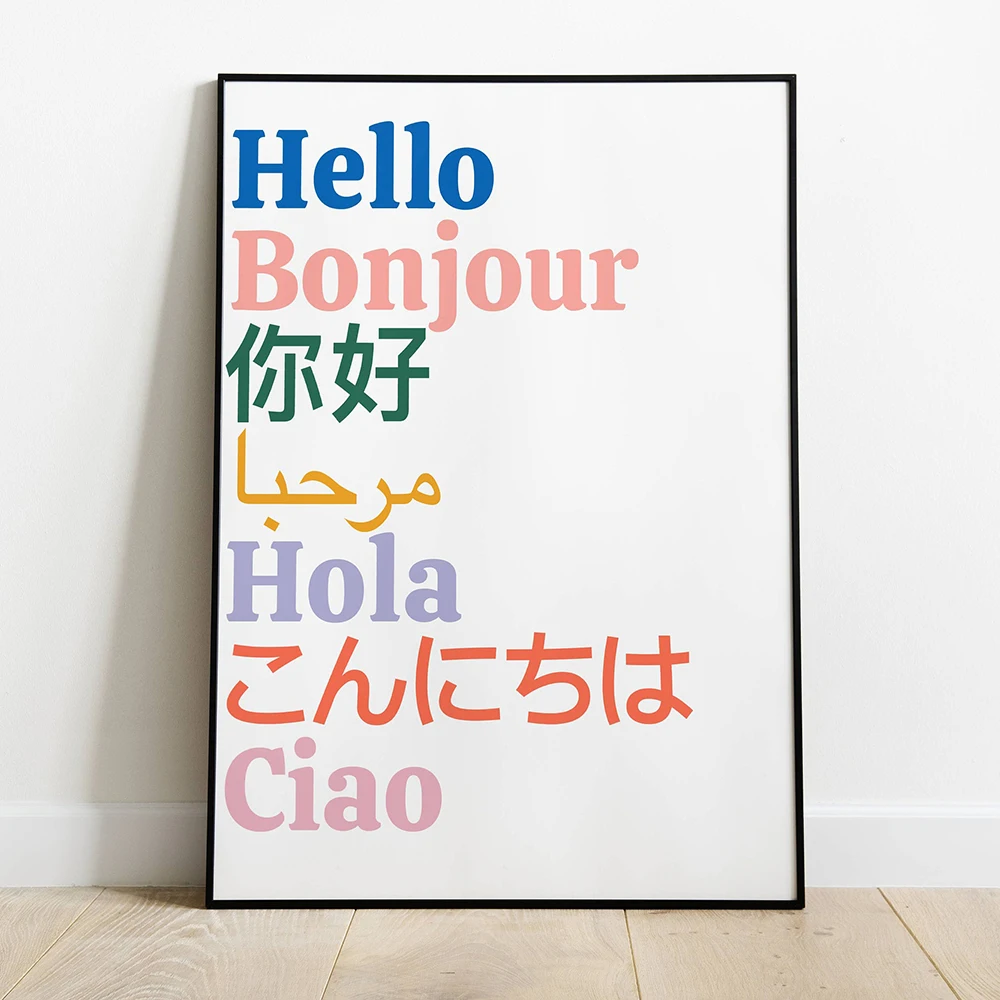 

Картина на холсте с надписью «Hello World In Different программирование»
