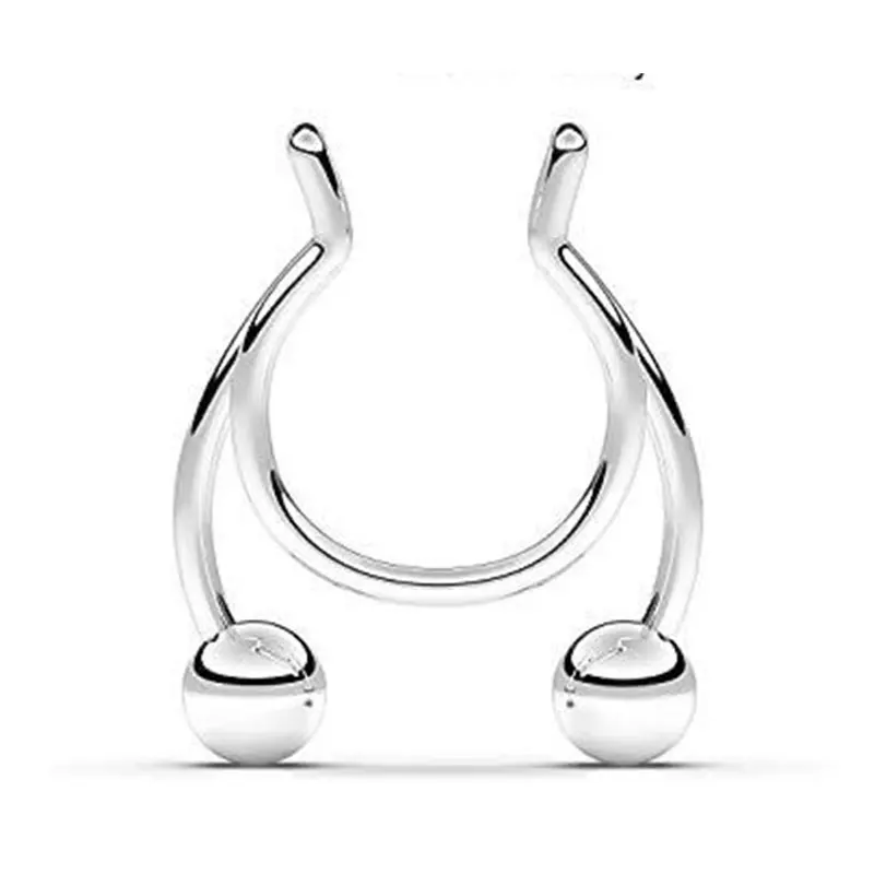 

1PC Antler Shape Fake Nose Ring Clip Stainless Steel Nasal Septum Piercing Jewelry Sexy Body Jewelry For Girl Men Non-Pierced