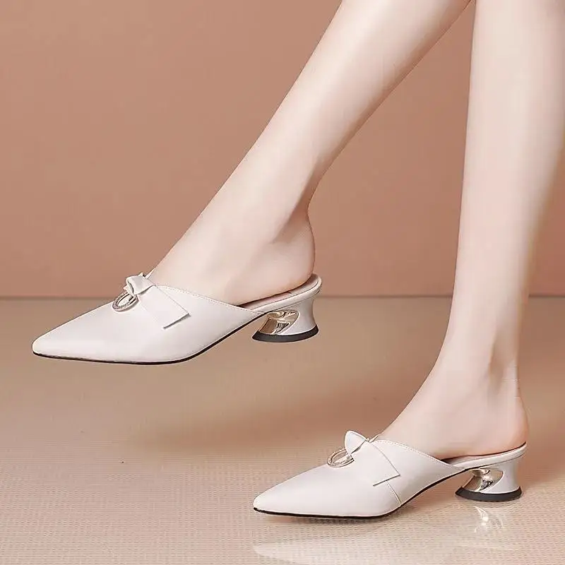 

Cresfimix Women Fashion Pink Pu Leather Slip on Summer Square Heel Pumps Lady Casual Sweet Beige Stylish Heel Shoes C9081