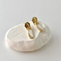 allnewme classic white enamel shiny cz stone zipper pendant earrings for women ladies gold color alloy earrings accessories