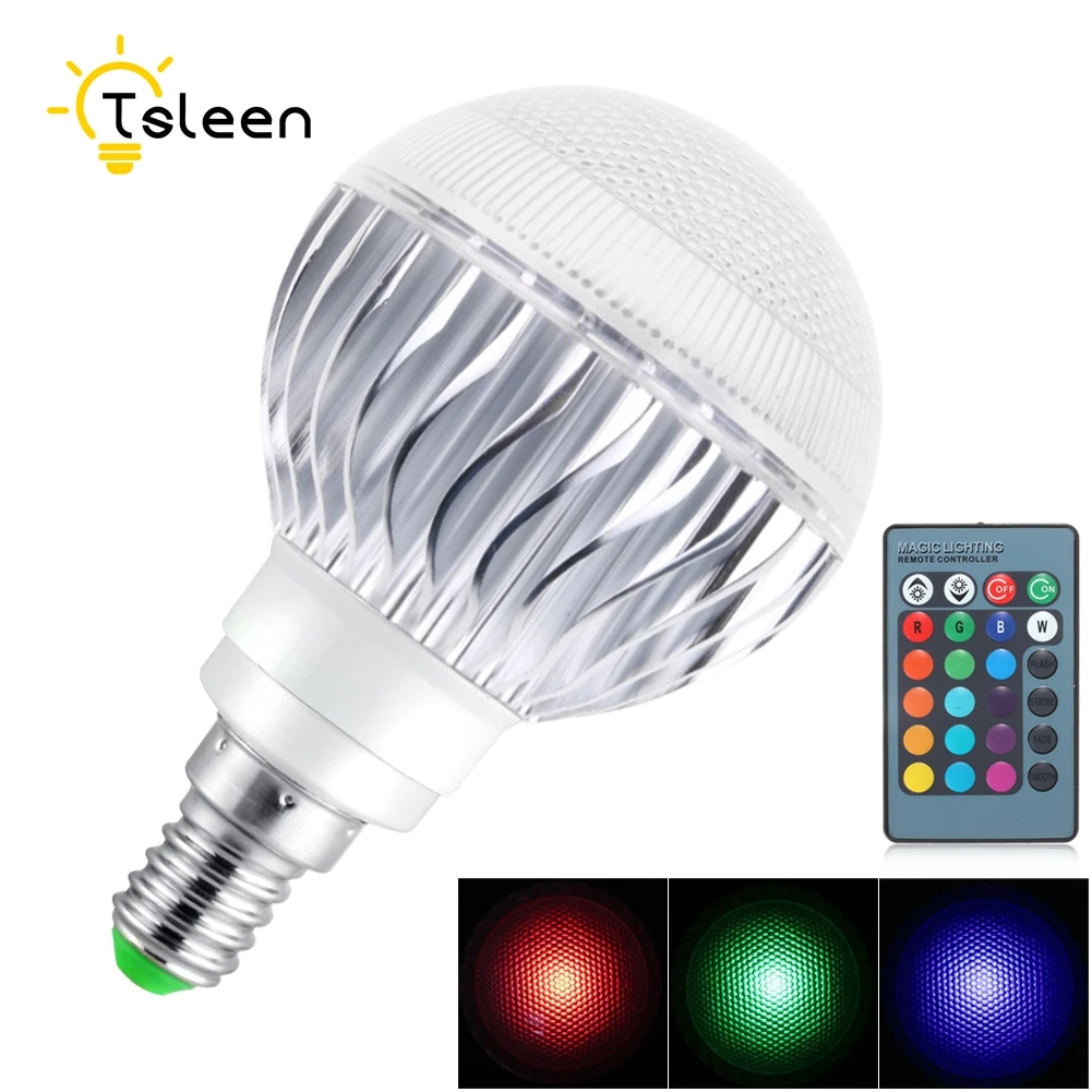 Tsleen 85 265 в 16 цветов меняющий светильник E27 E14 E26 RGB светодиодный + ИК пульт