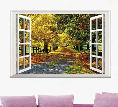 3D наклейки на стену большой кленовый бульвар | Дом и сад
