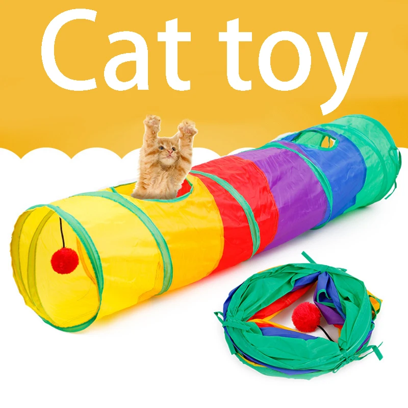 

Игровой тоннель для кошек, разборная игрушка для домашних питомцев, для использования внутри и вне помещения, игрушка для кошек и щенков, го...