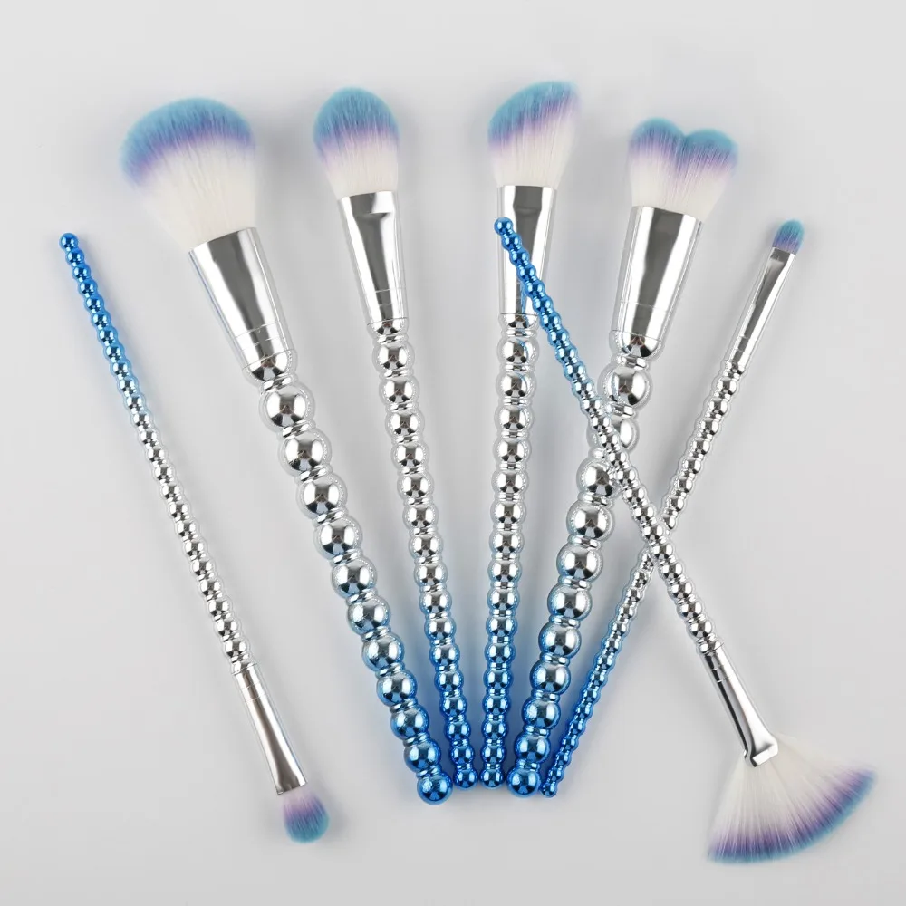 7 шт./компл. три цвета мягкие волосы пластиковая ручка красота макияж кисти