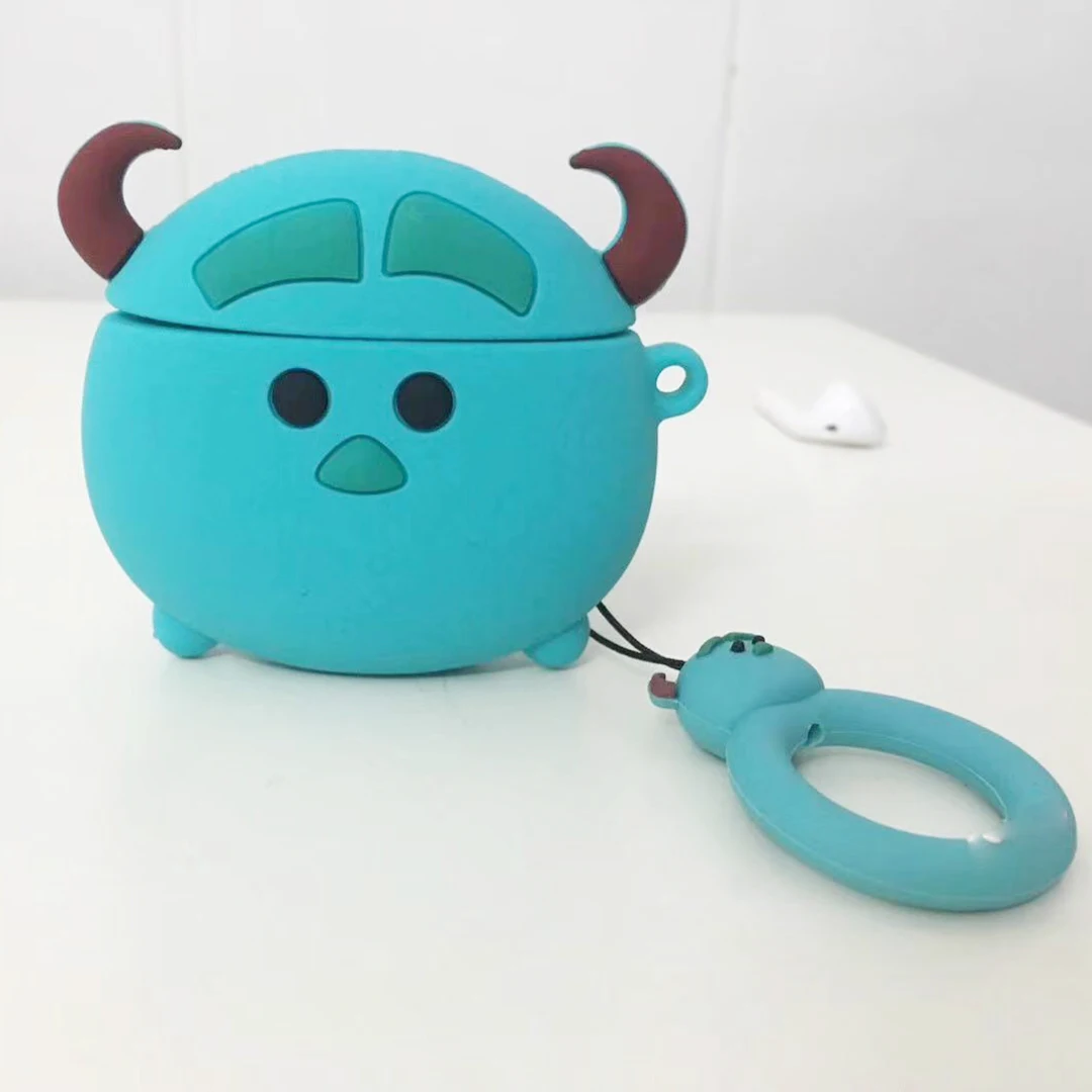 H1 Чехол для AirPods с милым динозавром, авокадо, мультяшным медведем, силиконовый чехол для наушников с кольцом на ремешке, чехол для Apple Air pods, 2 Чехол, fundas - Цвет: H1
