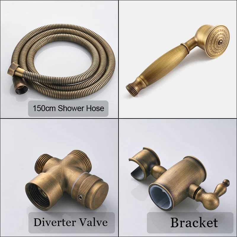 

Luxury Bath Shower Mixer Faucet Shower Set Rainfall Brass Shower Head In Wall Rain Shower Faucet with Handshower Brass Spout