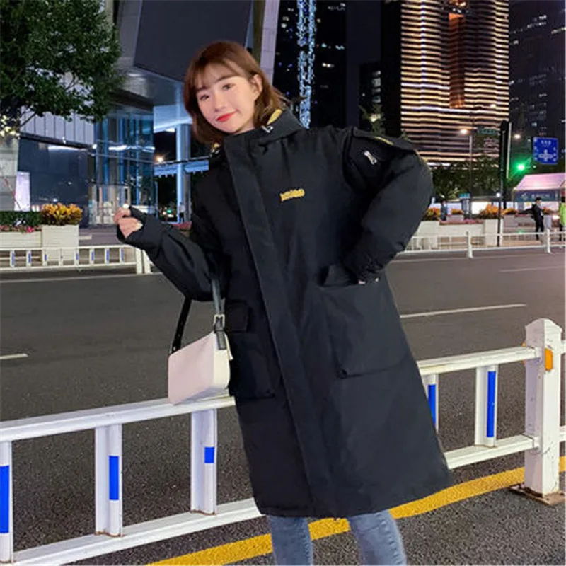 

Women's Winter Jackets 2020 Winter Coat For Women Hooded Korean Thick Solid Plus Size Big Pocket Loose Long Parkas Female m827
