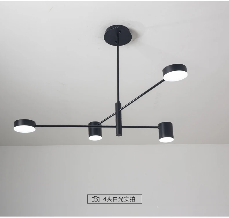 Nordic Led Ceiling Chandelier Light Lamp with Black Round Long for the Living Room Loft Bedroom Hall Dining Room Home Decor Lamp