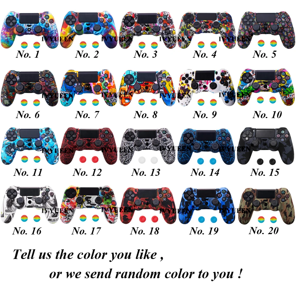 Tell us the NO. Силиконовый Камуфляжный защитный чехол IVYUEEN для sony Dualshock 4 PS4 DS4 Pro, тонкий контроллер, палочки для большого пальца, ручки, колпачки - Цвет: Tell us the NO.