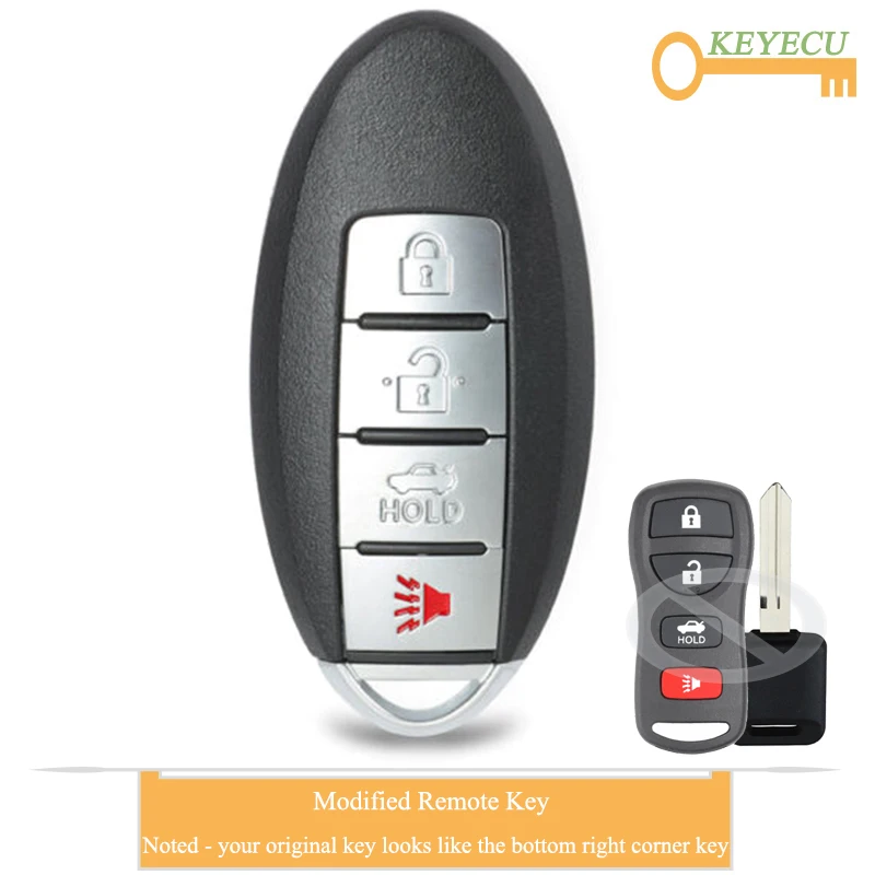 Ключевой дистанционный ключ KEYECU для Nissan Altima Maxima 2004 2006 Armada 2005 2015 FOB 4 кнопки 315 МГц