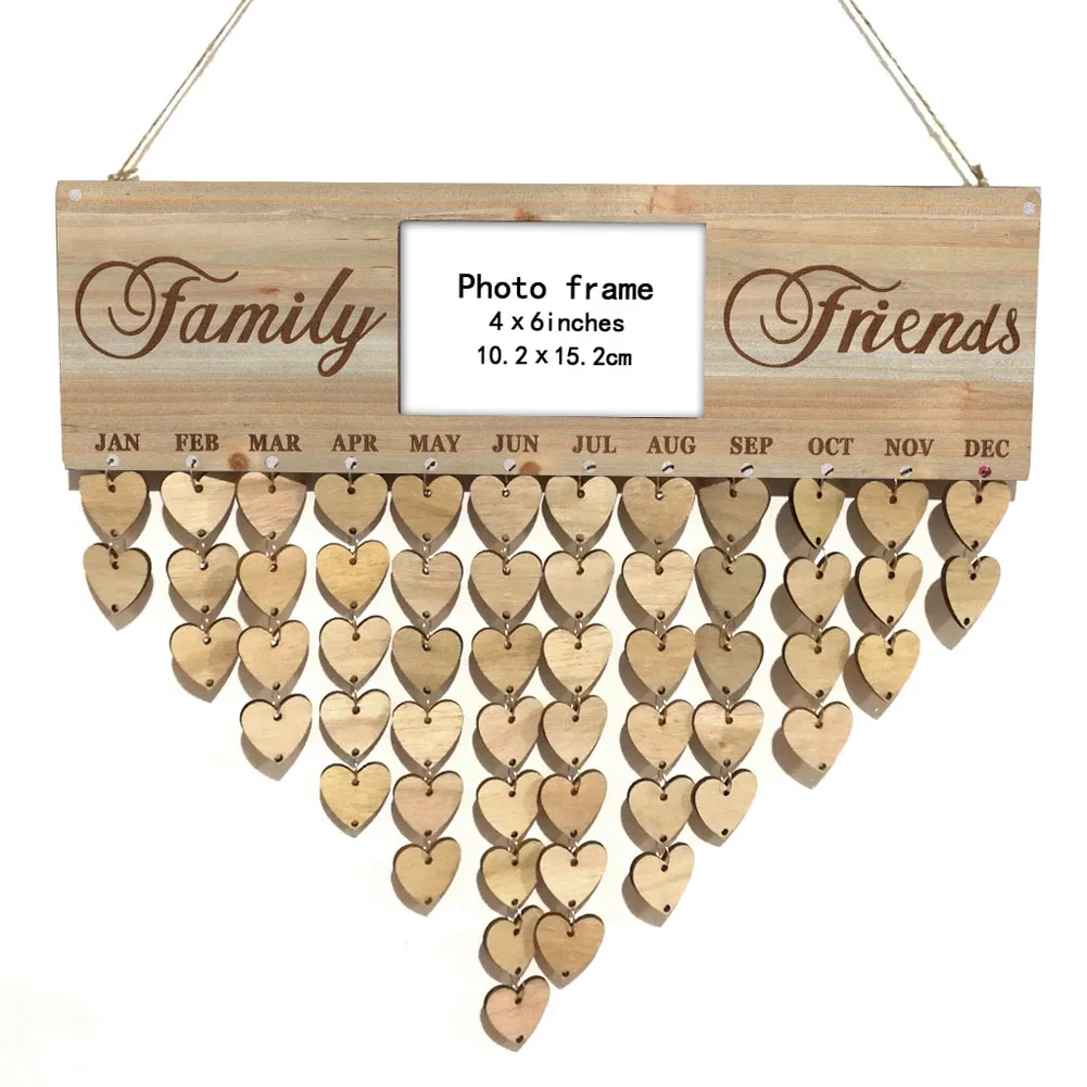 

Wood Birthday Reminder Board Birch Plaque DIY Calendar Special Dates Planner Board Decor @LS