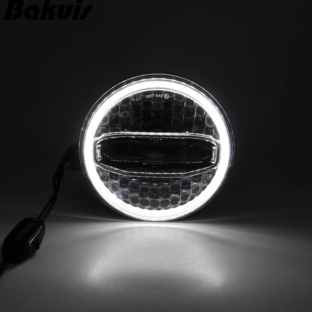 7-дюймовая светодиодная фара с гало-кольцом для Yamaha и всех мотоциклов 7-дюймовыми