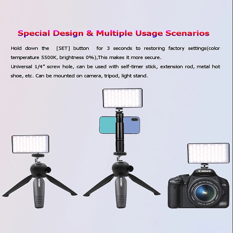 Полноцветный RGB светодиодный светильник для видео приглушаемый освещение камеры