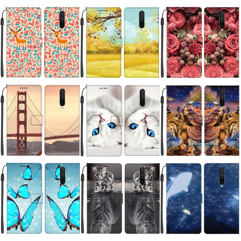 

Case For Xiaomi Redmi K30 Flip Leather Cover Phone Case With Magnetic Wallet Stand And String