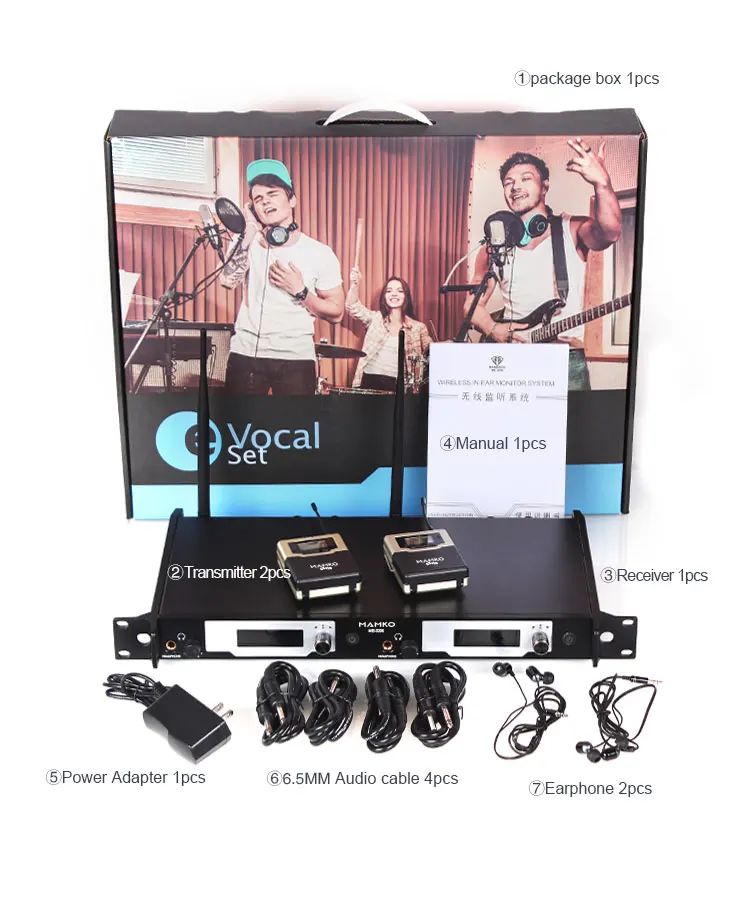 MAMKO ME-3200 In Ear Monitor Беспроводная система профессиональная для сценического представления 150 м дальность передачи
