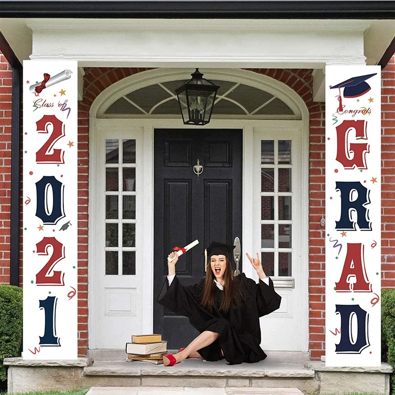 

Graduation Porch Sign Class of 2021 Congrats Grad Hanging Banner Graduation Party Decorations Graduation Party Supplies