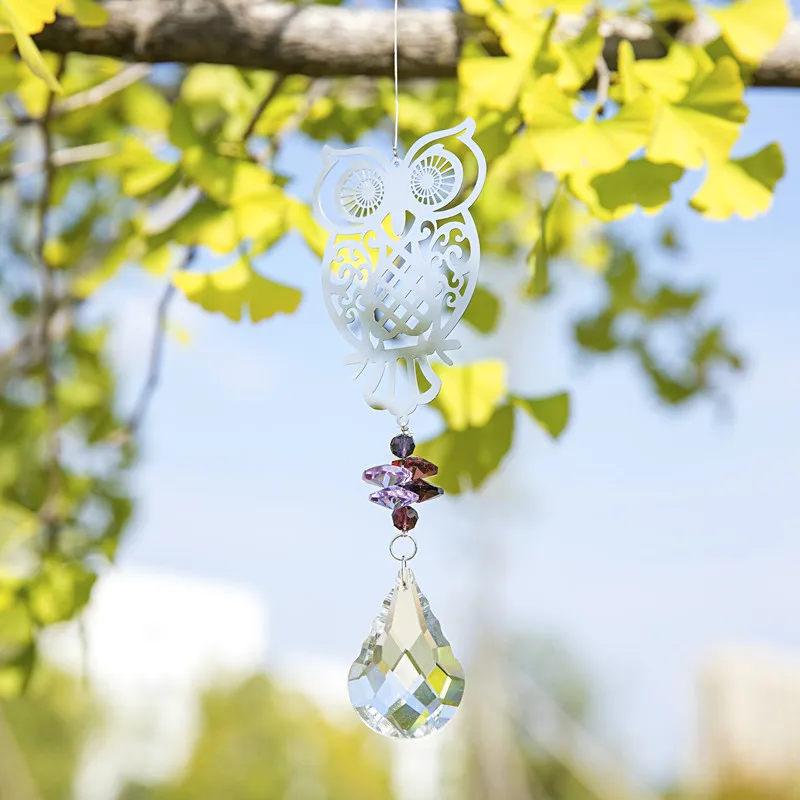 H &amp D Хрустальный Ловец снов в форме совы подвесное украшение Радужный | Дом и сад