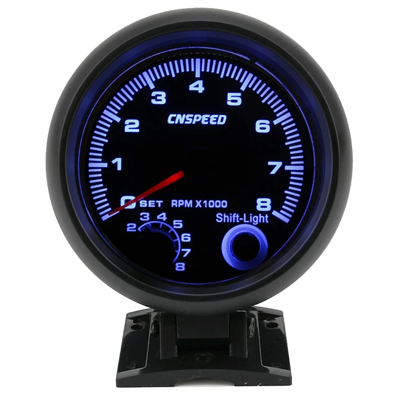 

Тахометр CNSPEED 95 мм для гоночных автомобилей, 0-8000 об/мин, 12 В, синий светодиодный регулируемый Тахометр только для 4/6/8 цилиндрических автомоби...