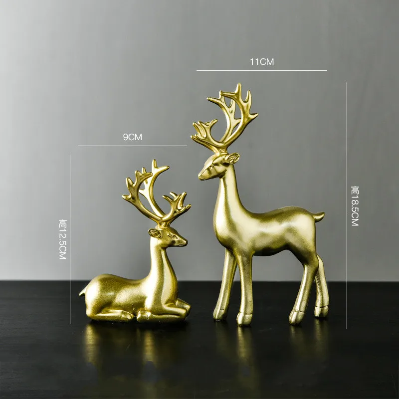 

Golden Elk Ornaments Creative Light Luxury Resin Crafts Home Soft Decorations Animal Ornaments Gifts
