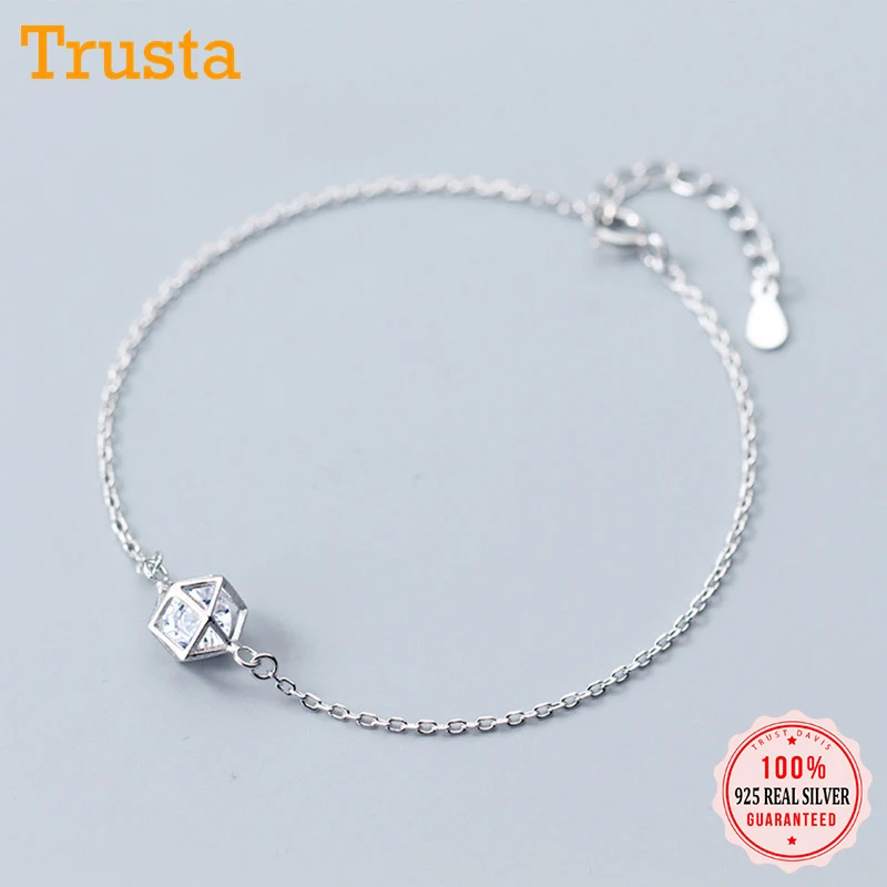 Женский браслет из серебра 100% пробы с фианитом 18 см | Украшения и аксессуары