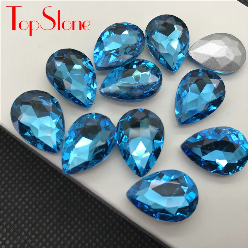 TopStone каплевидные кристаллы модные камни заостренные стеклянные стразы Размер 7x10