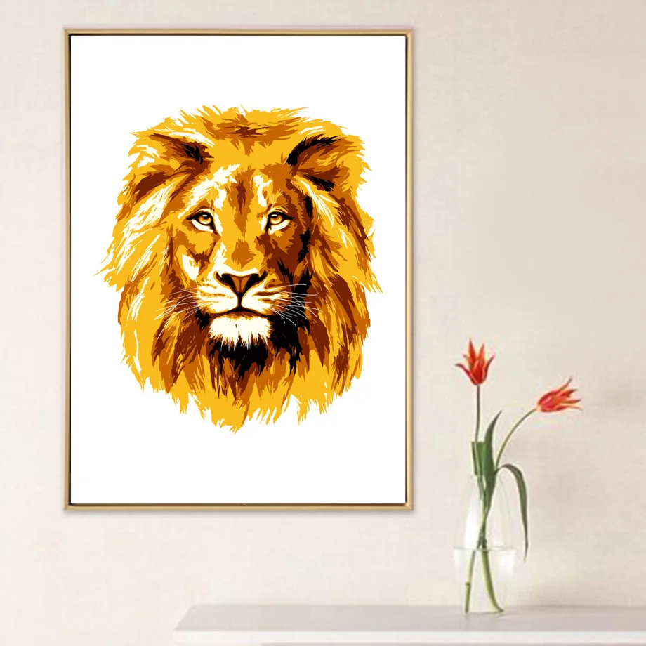 Мультяшный Лев Hakuna Matata художественная стена с цитатой Холст Картина