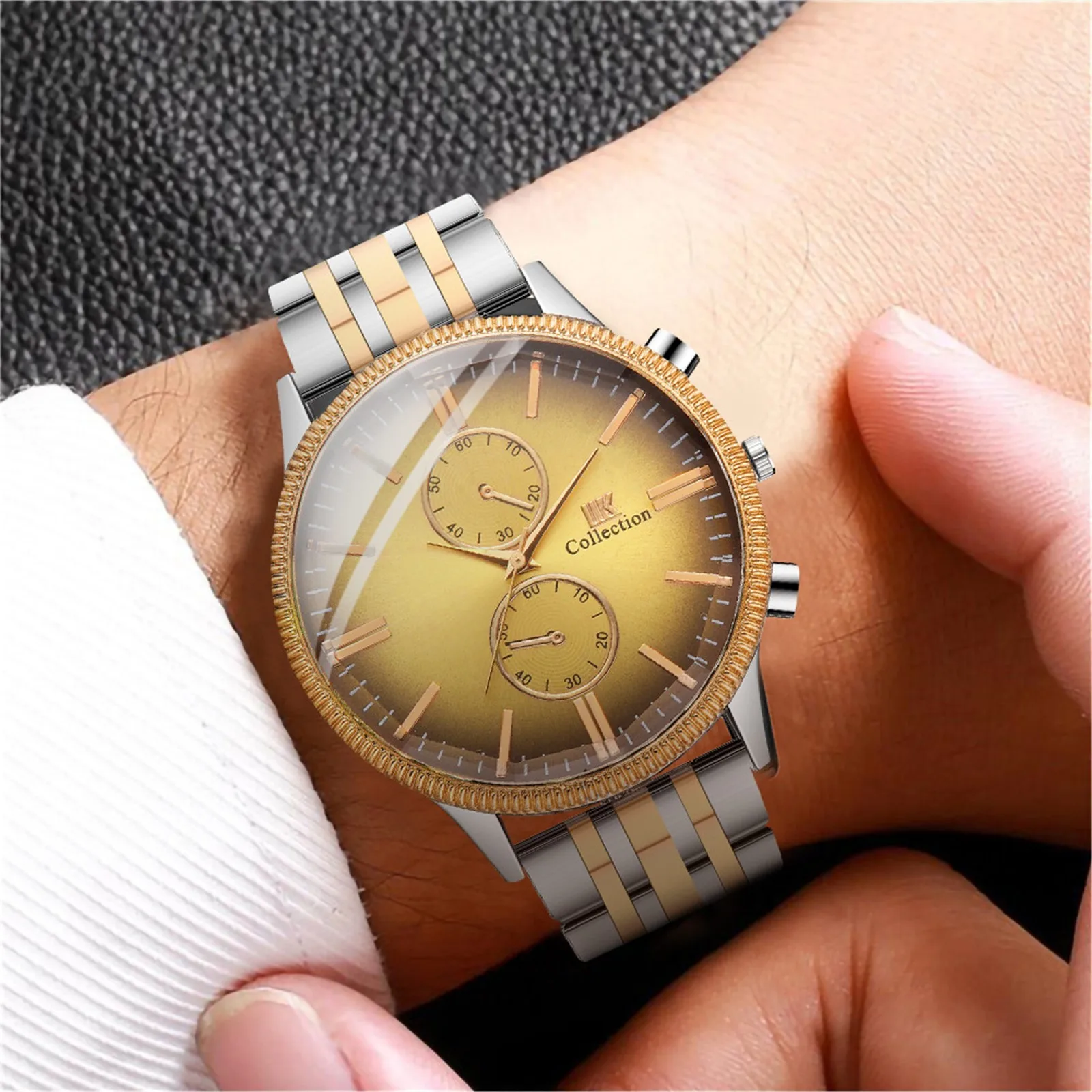

Men Luxury Watches Quartz Watch Stainless Steel Band Diamonds Business Wristwatch Males Casual clock relogios masculinos 2021