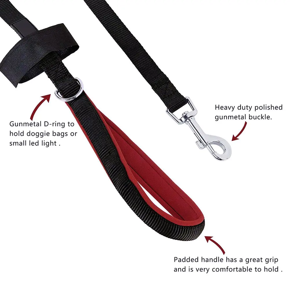 

Nylon Belt Dog Leash Heavy Duty Polished Gunmetal Buckle Pet Dog Tow Rope Pet SuppliesDog Supplies Pet Leash