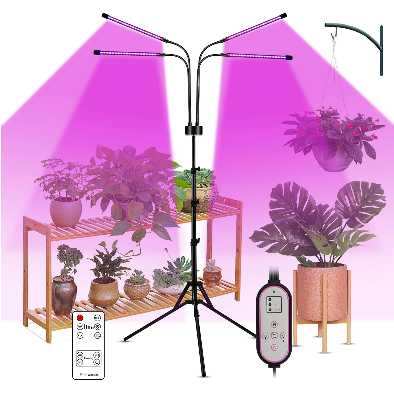

Full Spectrum Grow Light 40W 80LEDs Grow Light with Remote Control 4/8/12H Timer for Indoor Plant Seedlings Plant Growing Lamps