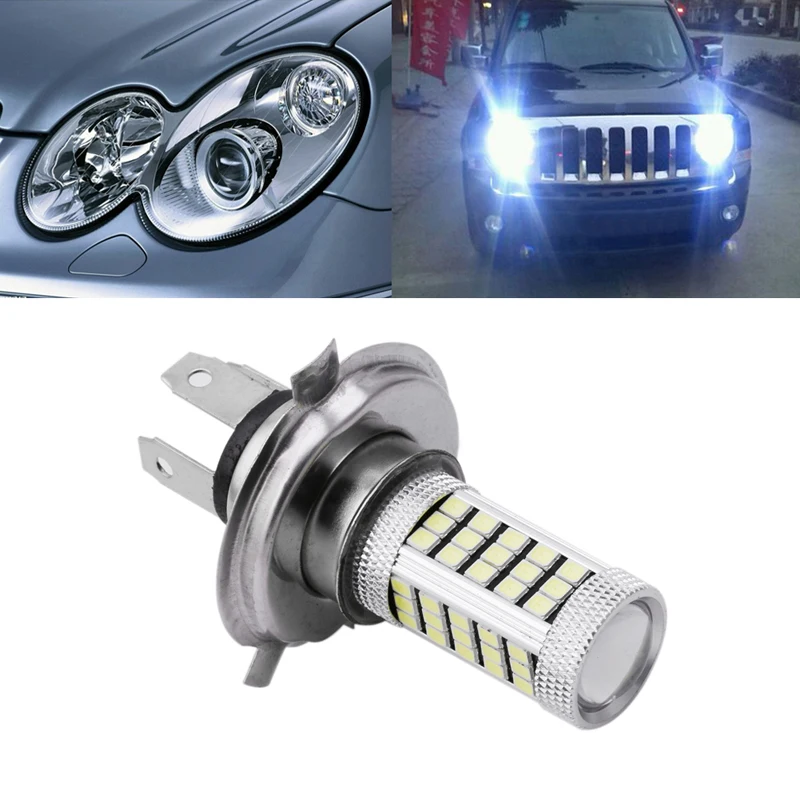 DC 12V H4 2835 63 LED 6000K автомобильный проектор противотуманная фара для вождения белая