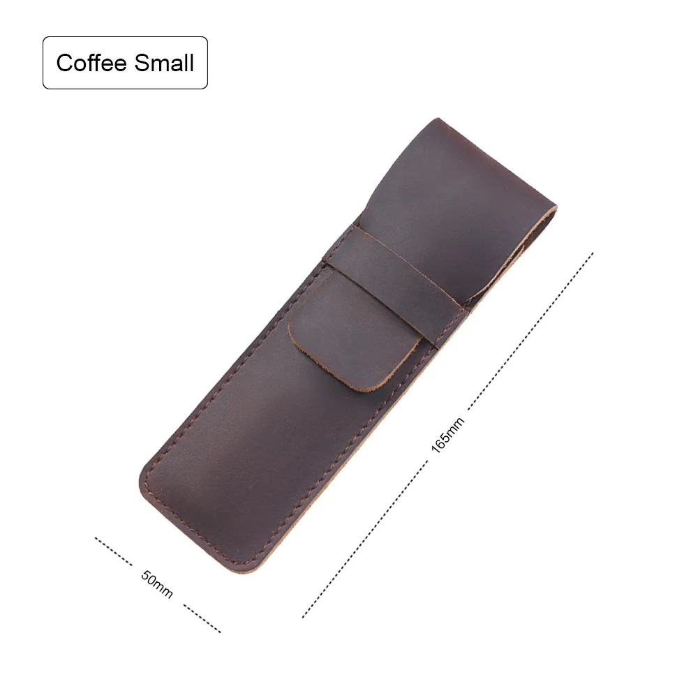 Coffee Small Ручная работа, натуральная кожа, сумка-карандаш из воловьей кожи, винтажный Ретро стиль, аксессуары для путешествий, журнал - Цвет: Coffee Small