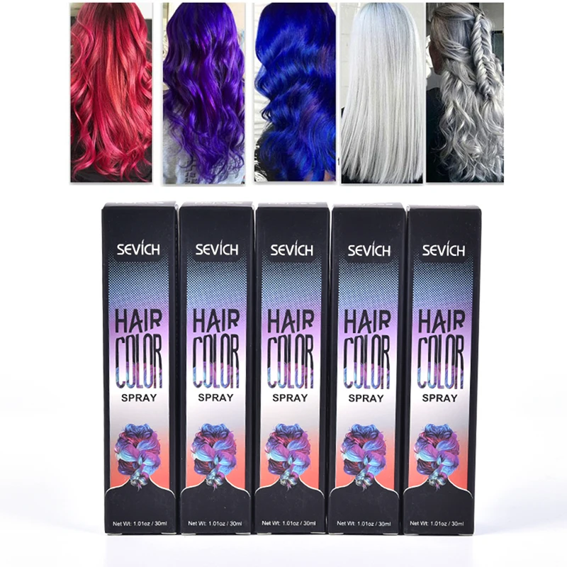 

Hair Color Spray 5 Colors Temporary Hair Color Dye Washable Unisex Instant Hair Styling Coloring Products