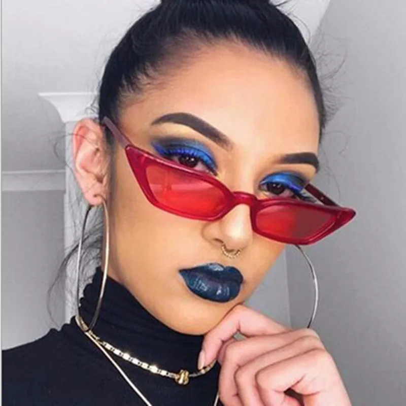 

UV400Sunglasses Fashion Trend Sunglasses Men and Women Retro Small Frame Colorful Transparent Cat Eye Colorful Jelly Color